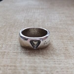 Silver Tone GUESS Ring